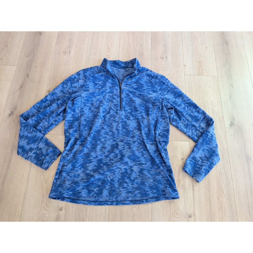 Lululemon Surge Warm 1/2 Zip Data Rush Mini Jacquard Chambray Mineral Blue XL